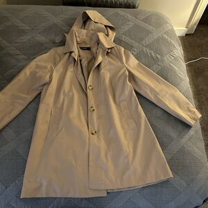 Barely worn hooded rain coat